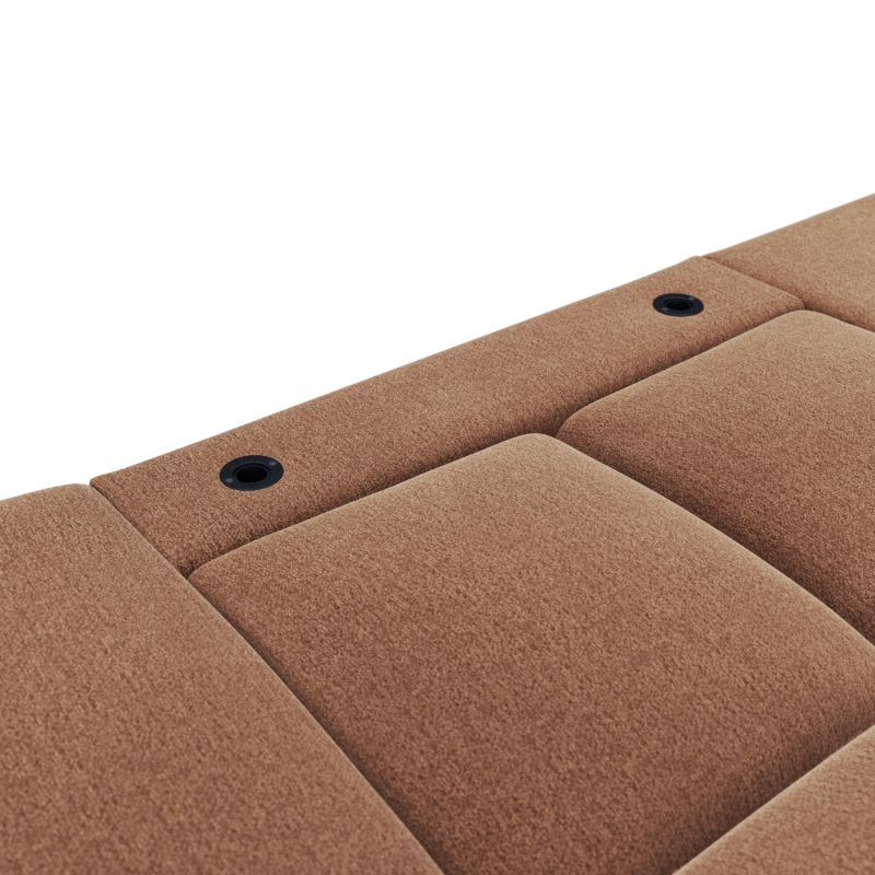 Canapé d'angle gauche convertible ALMERA 4 places tissu terracotta