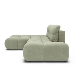 Canapé d'angle gauche convertible ALMERA 4 places tissu vert