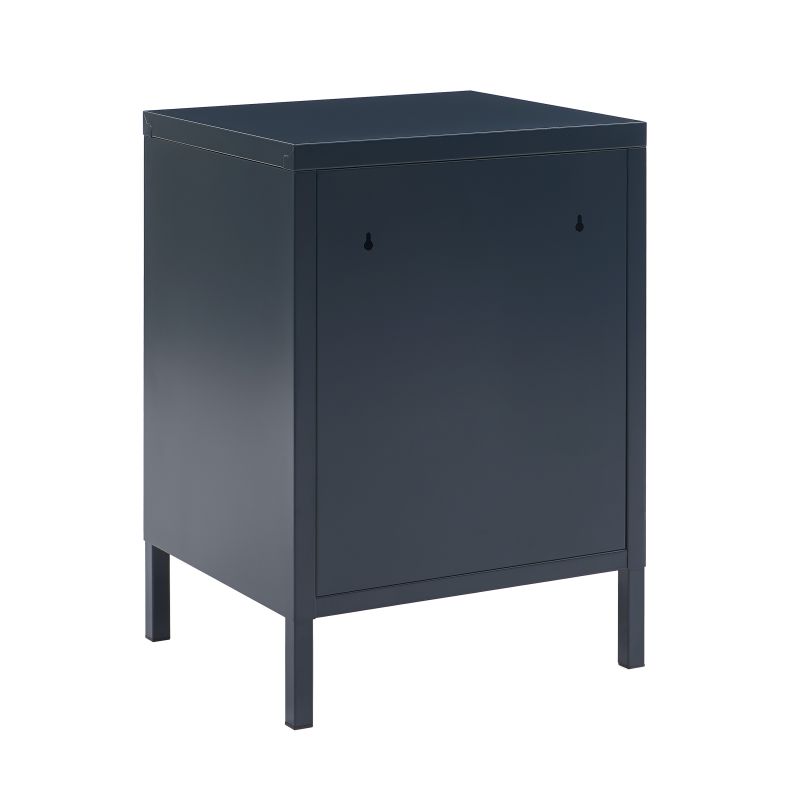 Table de chevet PANTONE métal bleu nuit double tiroirs 40cm