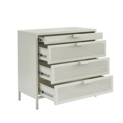 Commode PANTONE 4 tiroirs métal beige sable 80cm