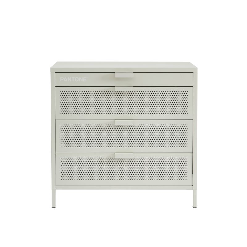 Commode PANTONE 4 tiroirs métal beige sable 80cm