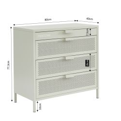 Commode PANTONE 4 tiroirs métal beige sable 80cm