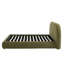 Lit coffre JELLY 140x190 tissu bouclette vert sommier inclus