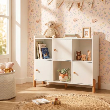 Bibliothèque enfant MONA blanc