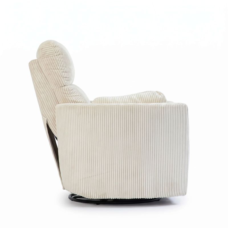 Fauteuil relax électrique pivotant ALCOR 1 place velours côtelé beige
