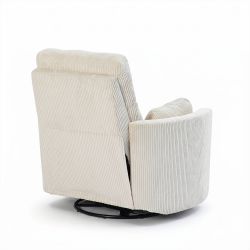 Fauteuil relax électrique pivotant ALCOR 1 place velours côtelé beige