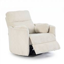 Fauteuil relax électrique pivotant ALCOR 1 place velours côtelé beige