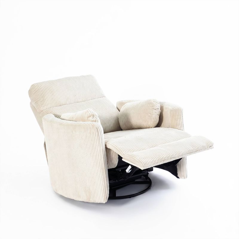 Fauteuil relax électrique pivotant ALCOR 1 place velours côtelé beige
