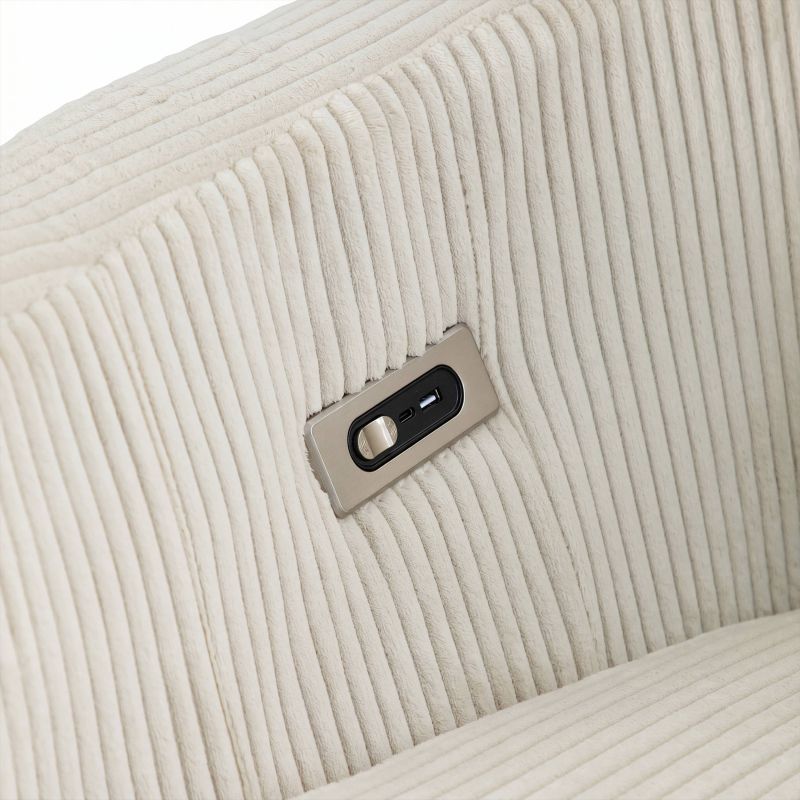 Fauteuil relax électrique pivotant ALCOR 1 place velours côtelé beige