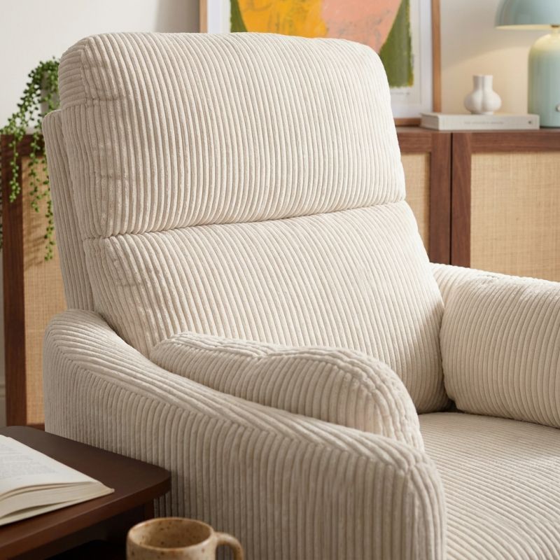 Fauteuil relax électrique pivotant ALCOR 1 place velours côtelé beige