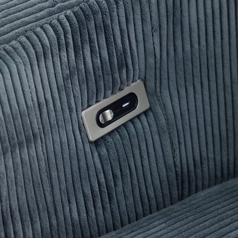 Fauteuil relax électrique pivotant ALCOR 1 place velours côtelé gris