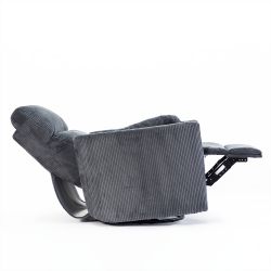 Fauteuil relax électrique pivotant ALCOR 1 place velours côtelé gris