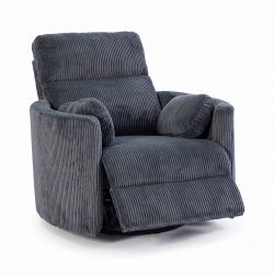 Fauteuil relax électrique pivotant ALCOR 1 place velours côtelé gris
