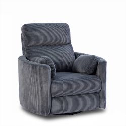 Fauteuil relax électrique pivotant ALCOR 1 place velours côtelé gris
