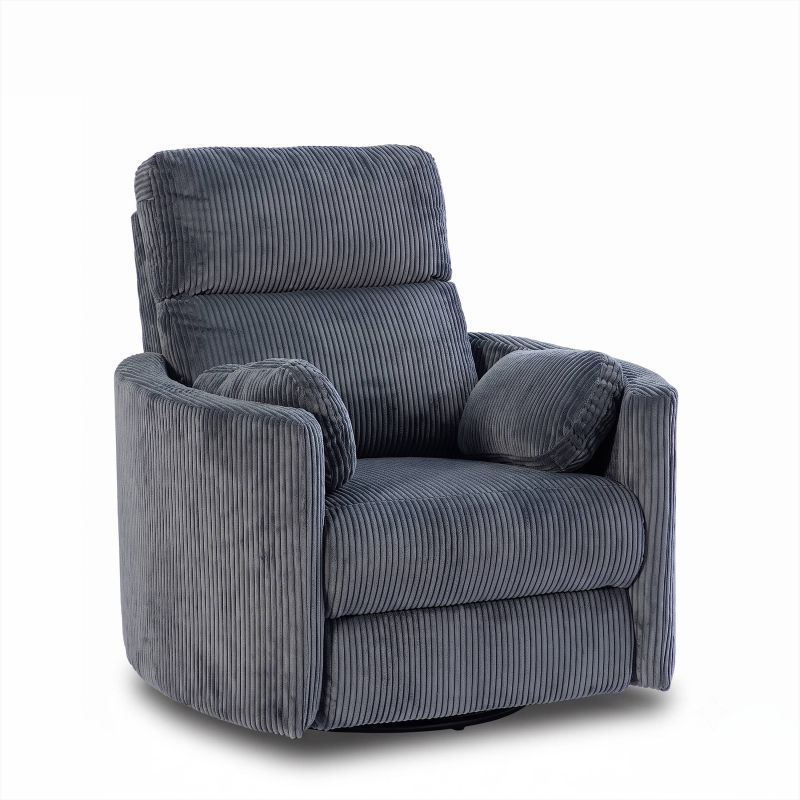 Fauteuil relax électrique pivotant ALCOR 1 place velours côtelé gris