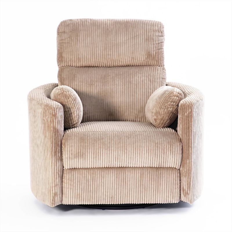 Fauteuil relax électrique pivotant ALCOR 1 place velours côtelé taupe