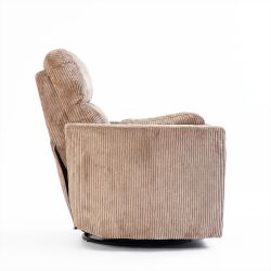 Fauteuil relax électrique pivotant ALCOR 1 place velours côtelé taupe