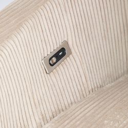 Fauteuil relax électrique pivotant ALCOR 1 place velours côtelé taupe