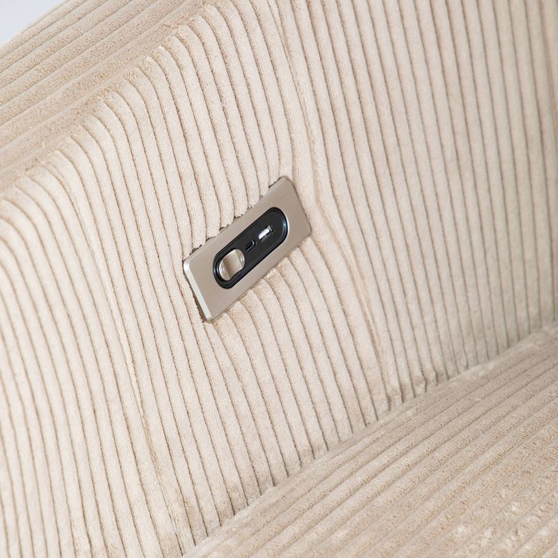 Fauteuil relax électrique pivotant ALCOR 1 place velours côtelé taupe