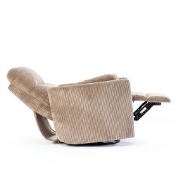 Fauteuil relax électrique pivotant ALCOR 1 place velours côtelé taupe