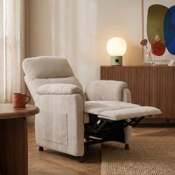 Fauteuil relax électrique PROCYON 1 place tissu beige