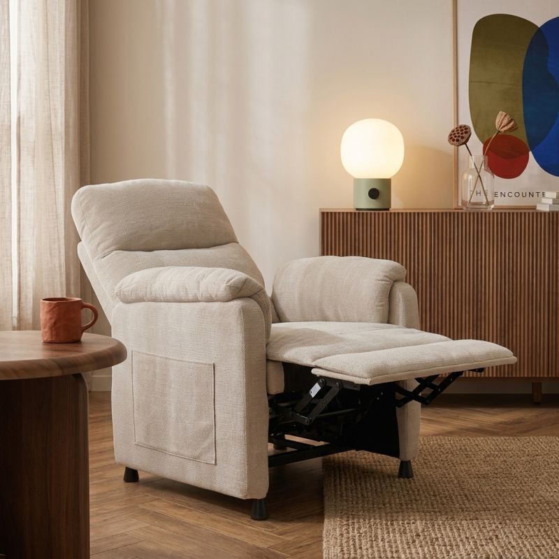 Fauteuil relax électrique PROCYON 1 place tissu beige