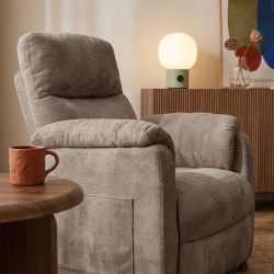 Fauteuil relax électrique PROCYON 1 place tissu marron