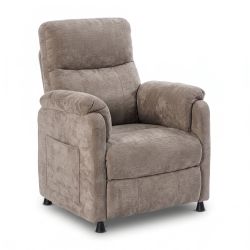 Fauteuil relax électrique PROCYON 1 place tissu marron