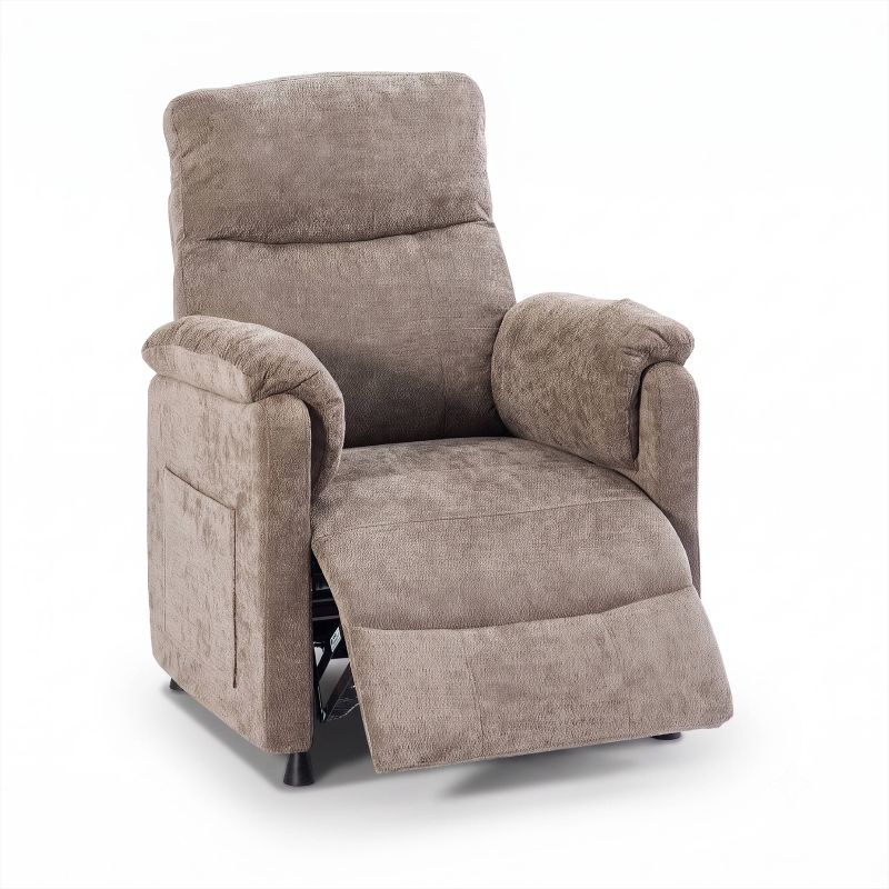 Fauteuil relax électrique PROCYON 1 place tissu marron