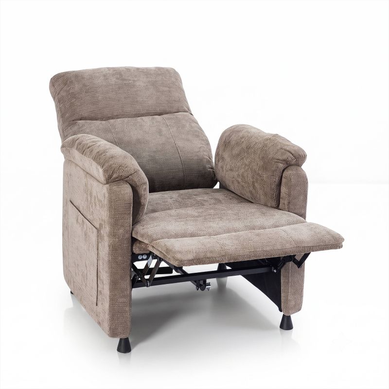 Fauteuil relax électrique PROCYON 1 place tissu marron