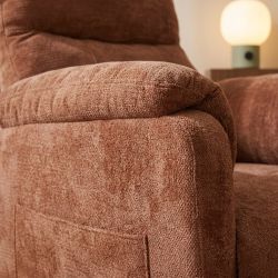 Fauteuil relax électrique PROCYON 1 place tissu terracotta
