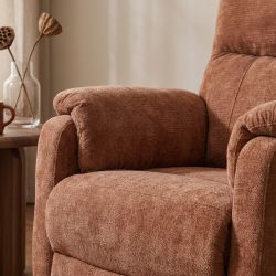 Fauteuil relax électrique PROCYON 1 place tissu terracotta