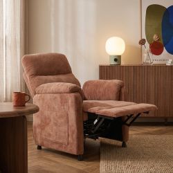 Fauteuil relax électrique PROCYON 1 place tissu terracotta