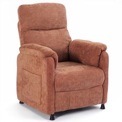 Fauteuil relax électrique PROCYON 1 place tissu terracotta