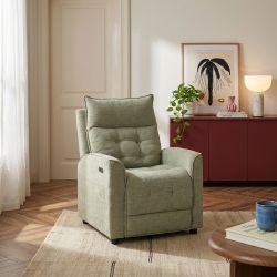 Fauteuil relax massant électrique EUPHOR 1 place tissu vert