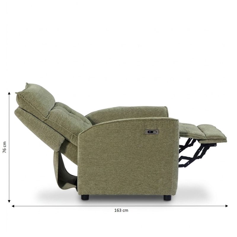 Fauteuil relax massant électrique EUPHOR 1 place tissu vert