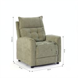 Fauteuil relax massant électrique EUPHOR 1 place tissu vert