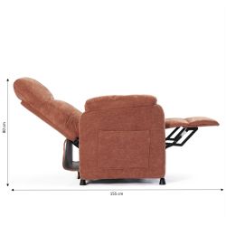 Fauteuil relax électrique PROCYON 1 place tissu terracotta