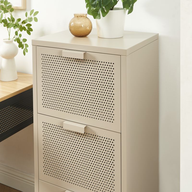 Caisson de bureau PANTONE métal taupe 3 tiroirs h105cm