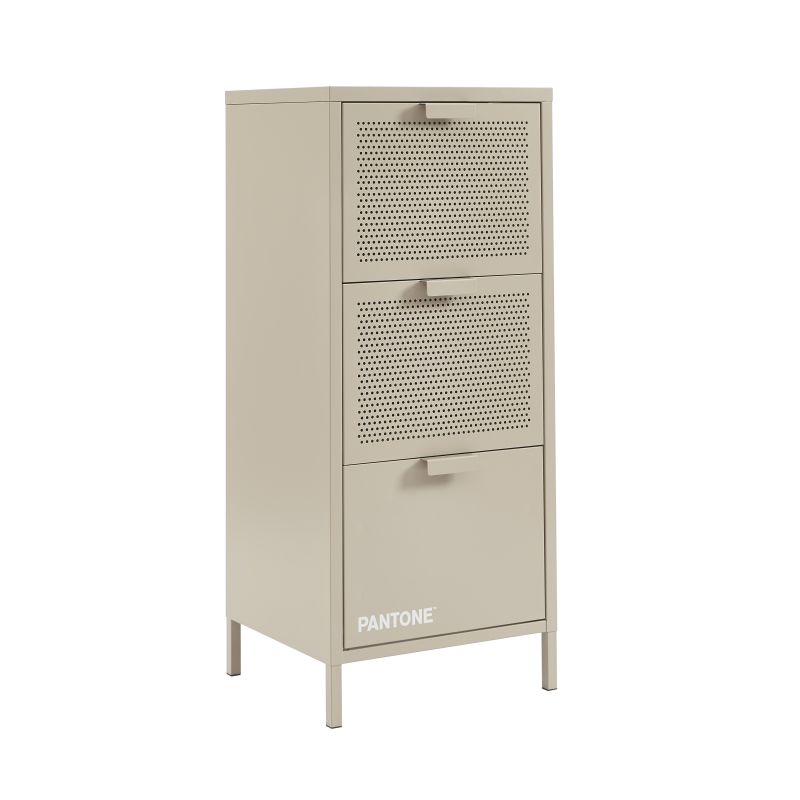 Caisson de bureau PANTONE métal taupe 3 tiroirs h105cm