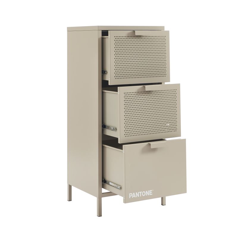 Caisson de bureau PANTONE métal taupe 3 tiroirs h105cm