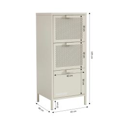 Caisson de bureau PANTONE métal beige sable 3 tiroirs h105cm