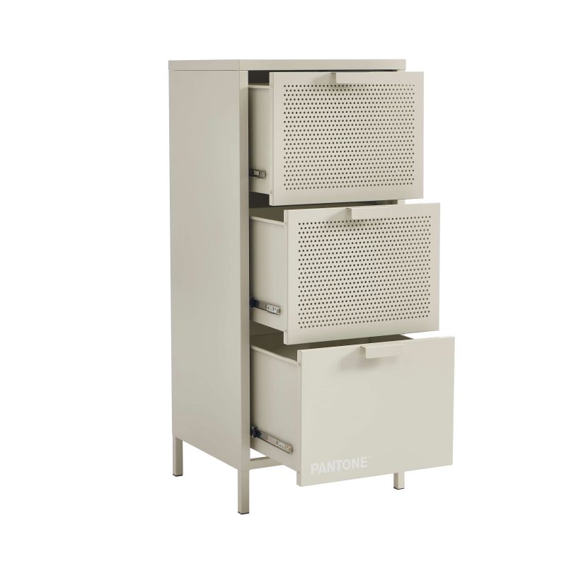 Caisson de bureau PANTONE métal beige sable 3 tiroirs h105cm