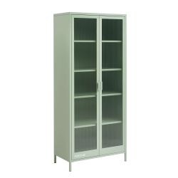 Vaisselier PANTONE en verre cannelé et métal vert amande h180cm
