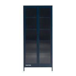 Vaisselier PANTONE en verre cannelé et métal bleu nuit h180cm