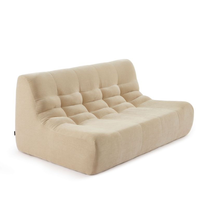 Canapé modulable JANIS 5 places velours beige