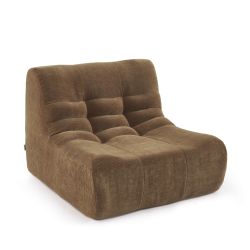 Canapé modulable JANIS 5 places velours marron