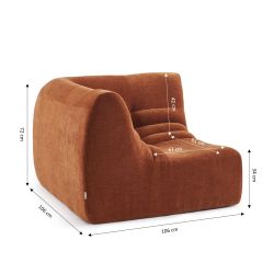 Canapé modulable JANIS 5 places velours terracotta