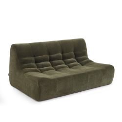Canapé modulable JANIS 5 places velours vert