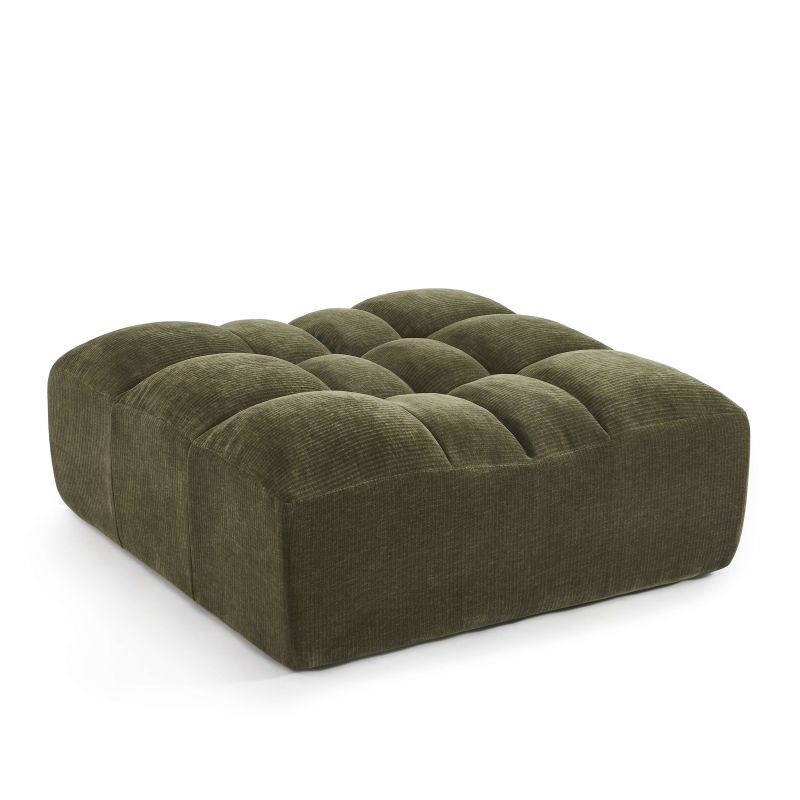 Canapé modulable JANIS 5 places velours vert